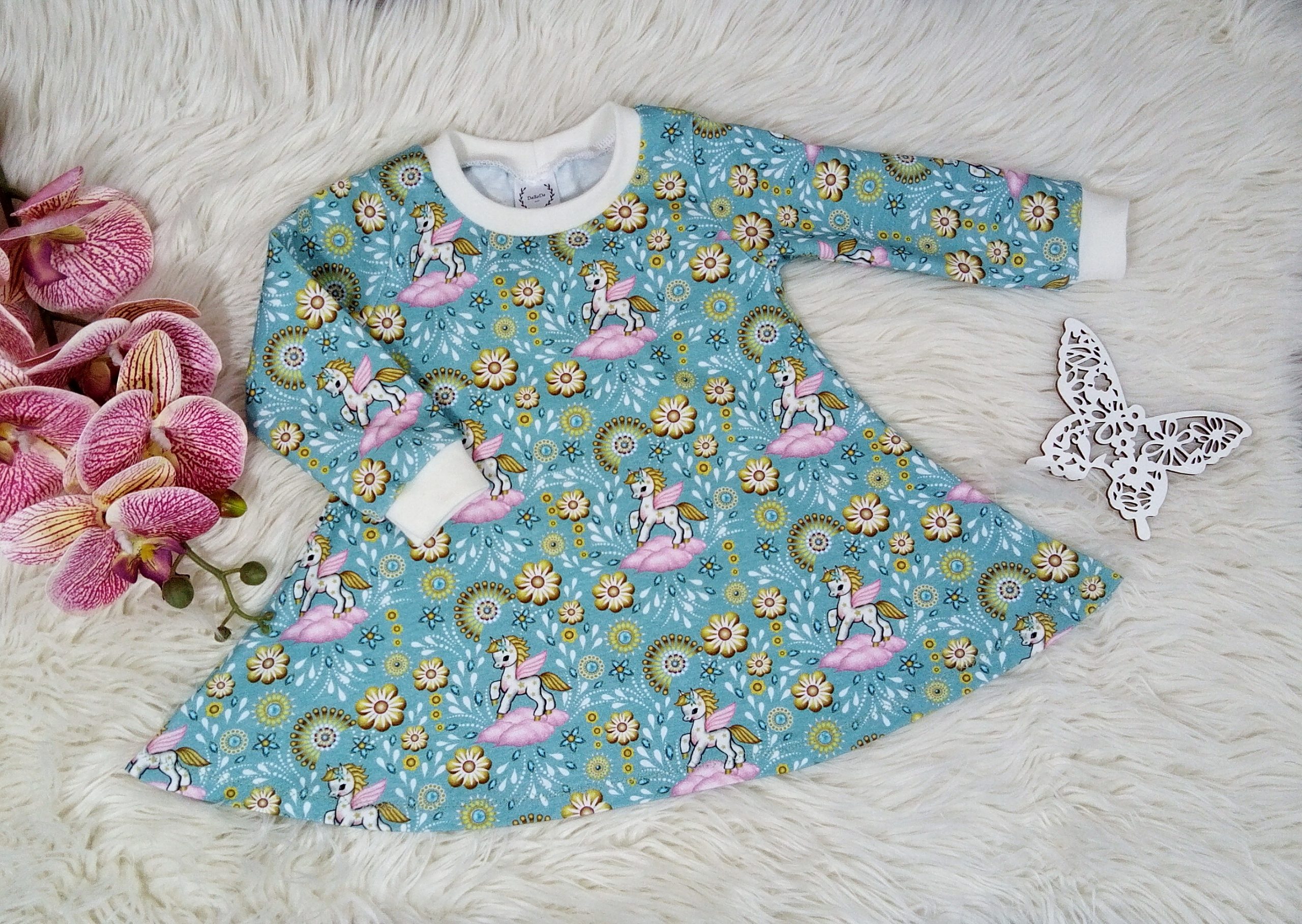 Kleid Einhörner Gr. 74