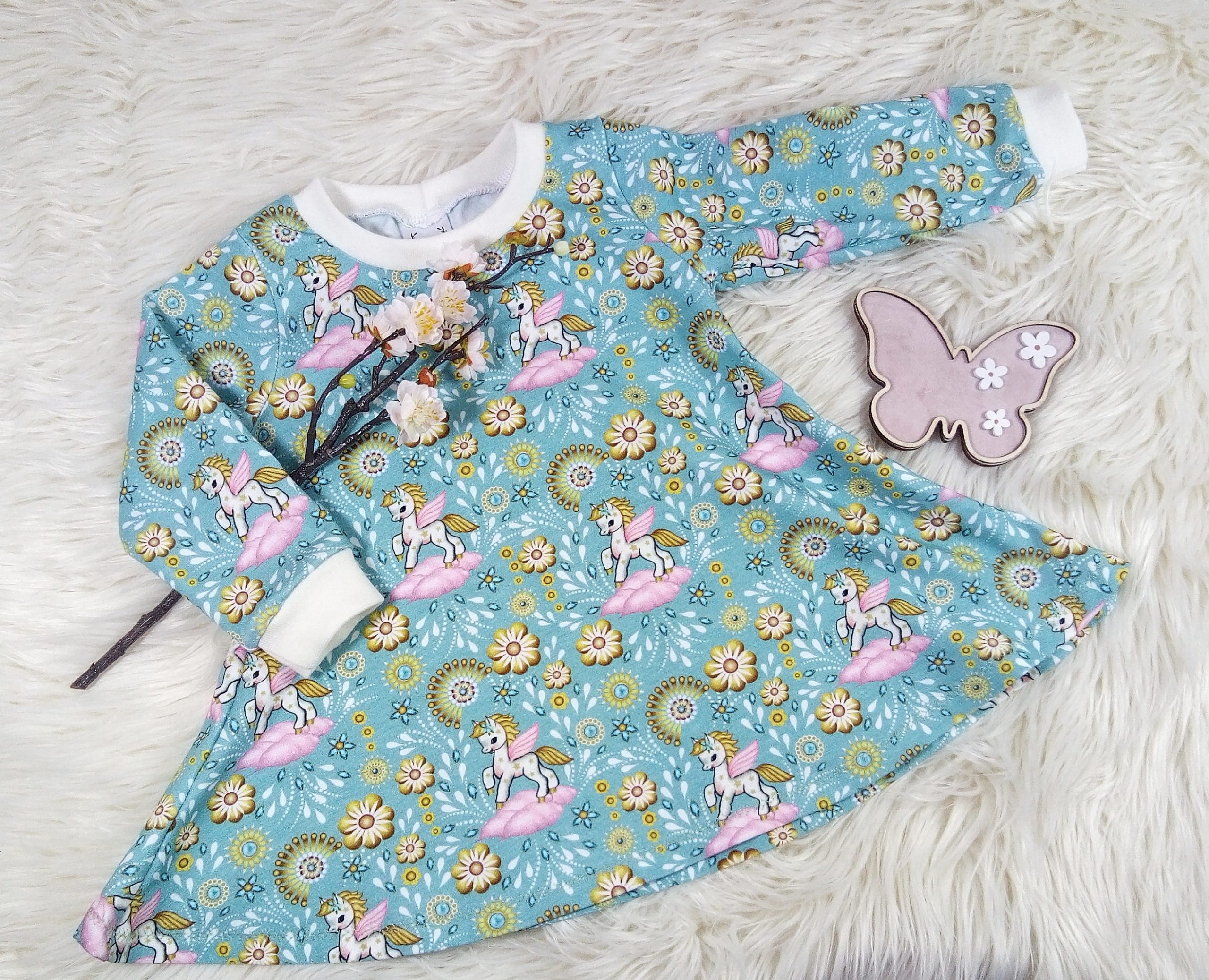 Kleid Einhörner Gr. 74 – Bild 3
