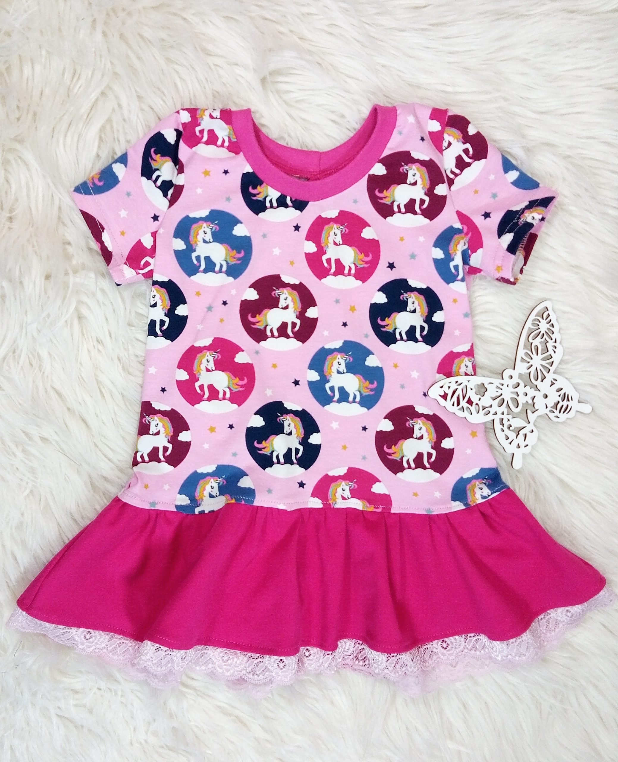 Kleid Einhörner Gr. 86