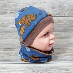 Beanie & Loop Mammut blau KU 41-45