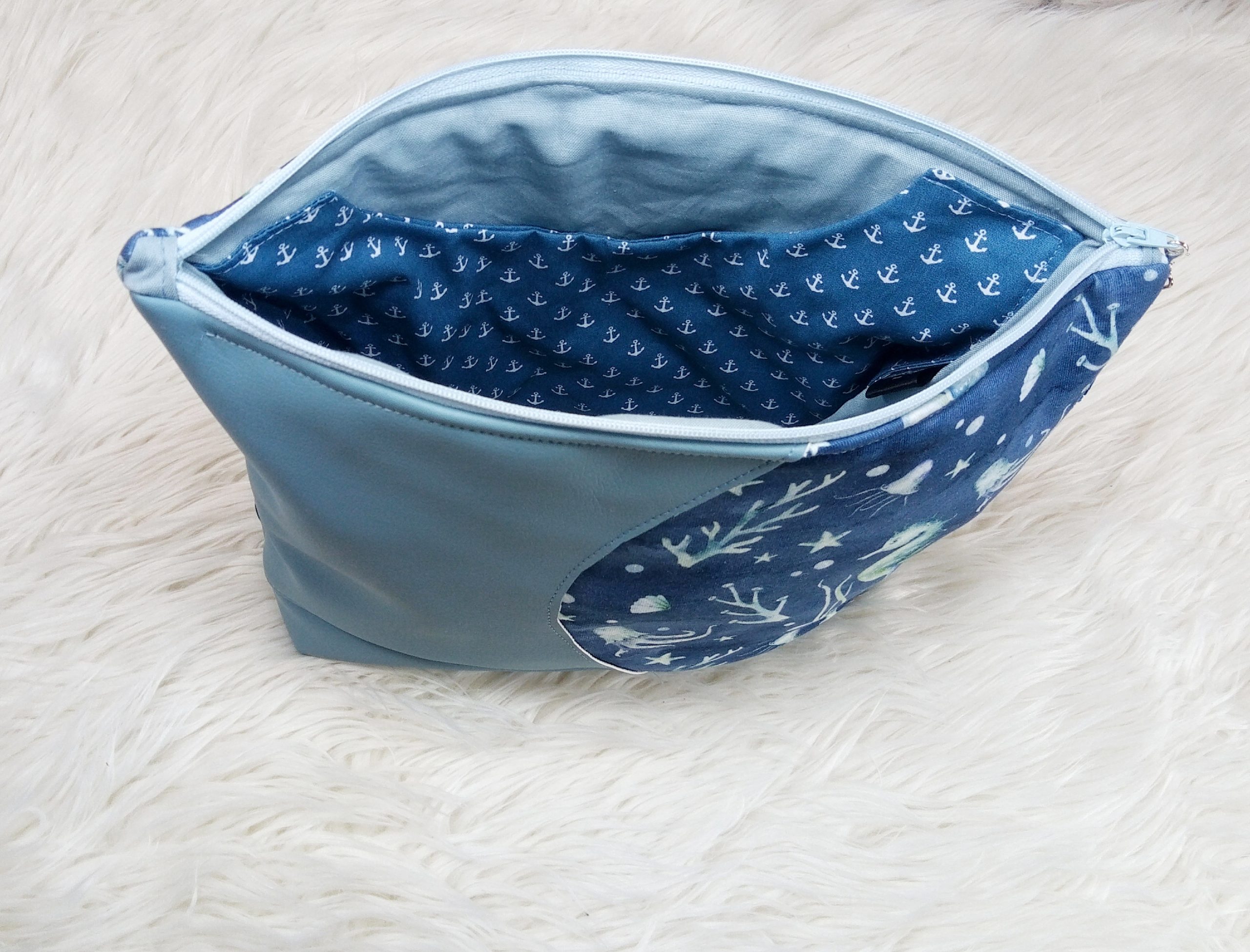 Große Kulturtasche Seepferd Mint – Bild 2