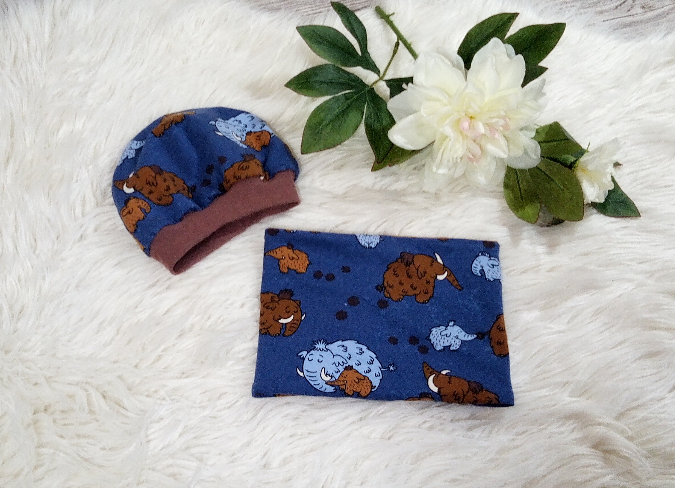 Beanie & Loop Mammut blau KU 41-45 – Bild 2