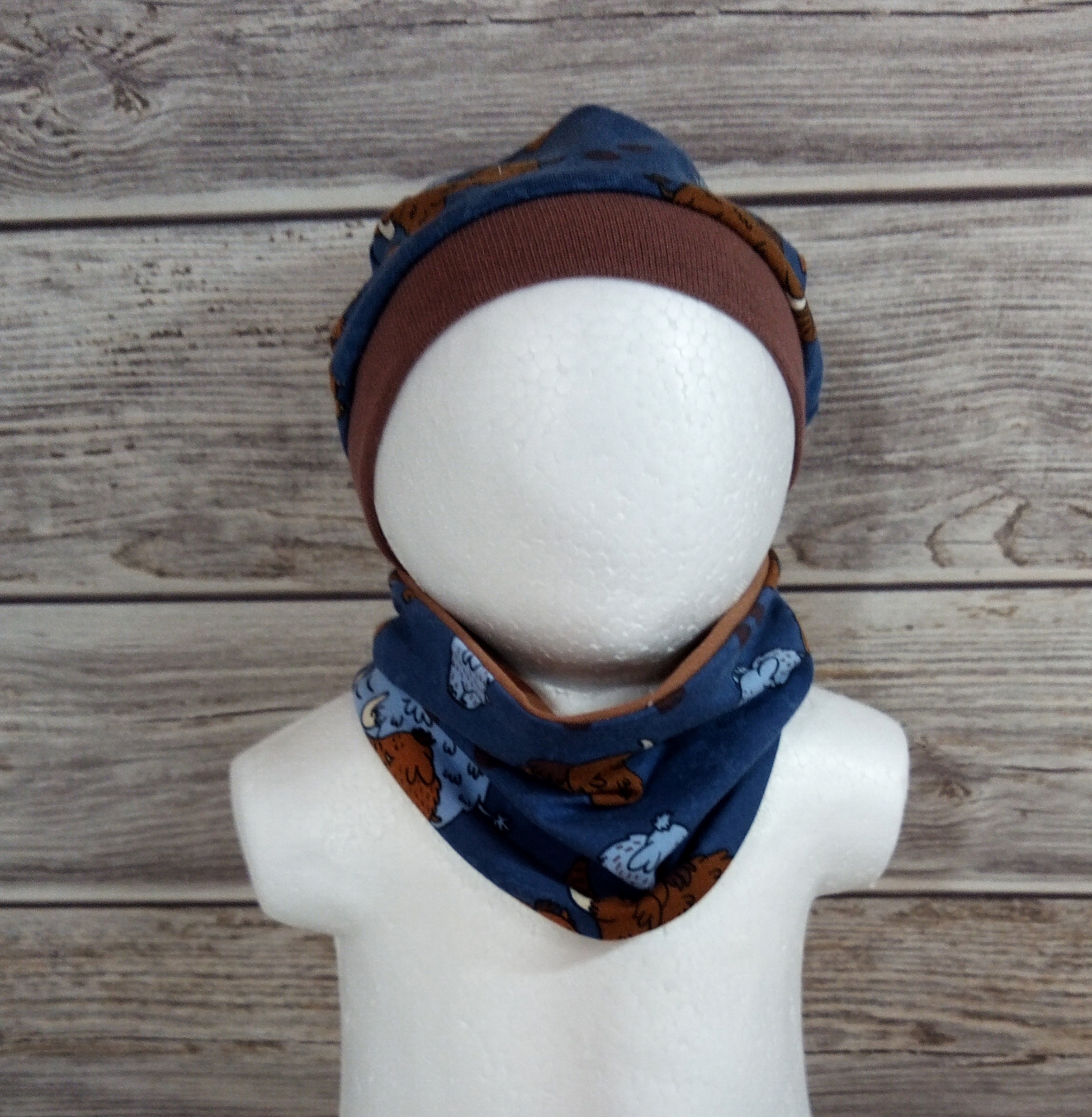 Beanie & Loop Mammut blau KU 41-45 – Bild 3