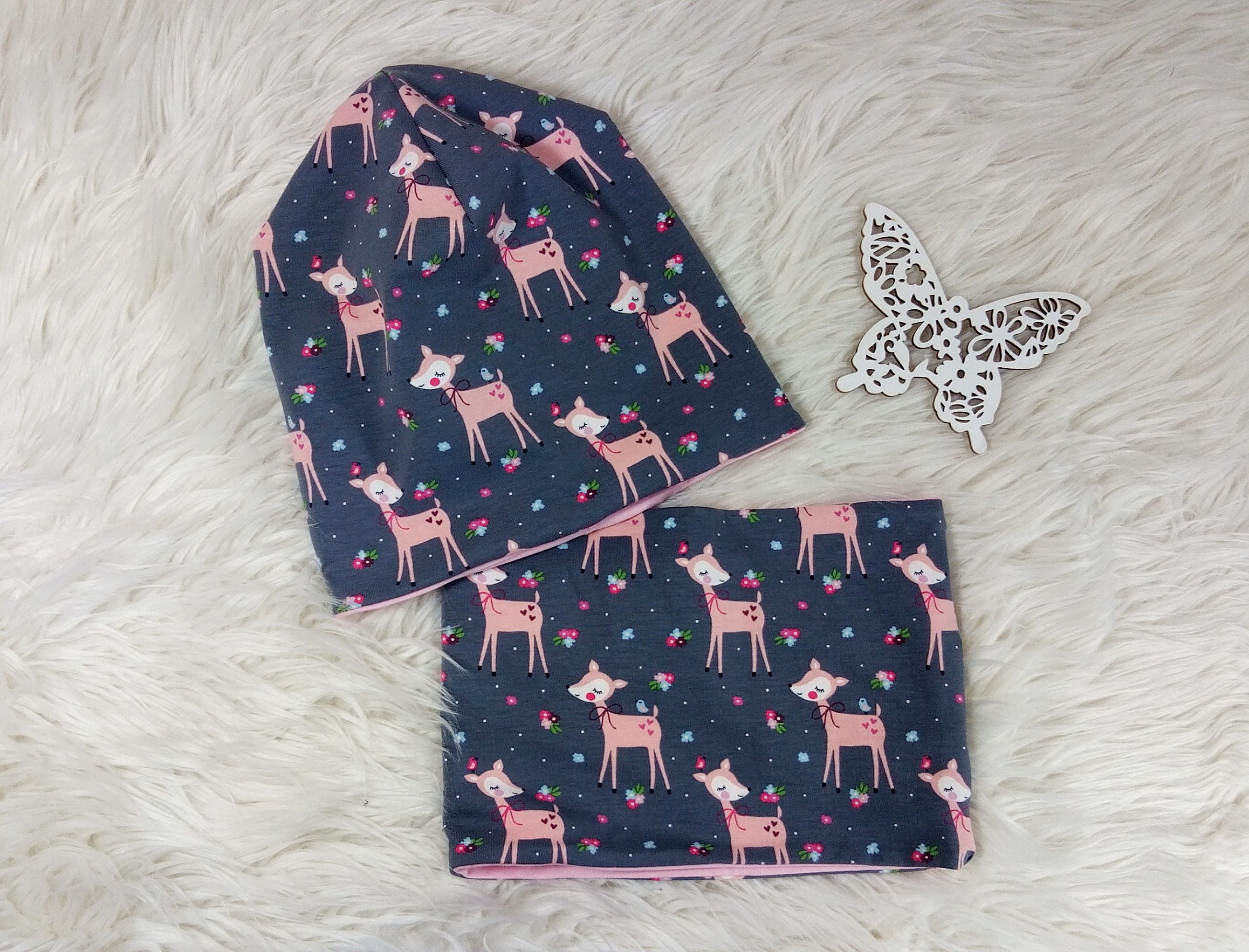 Beanie & Loop Rehe KU 50-52 – Bild 2