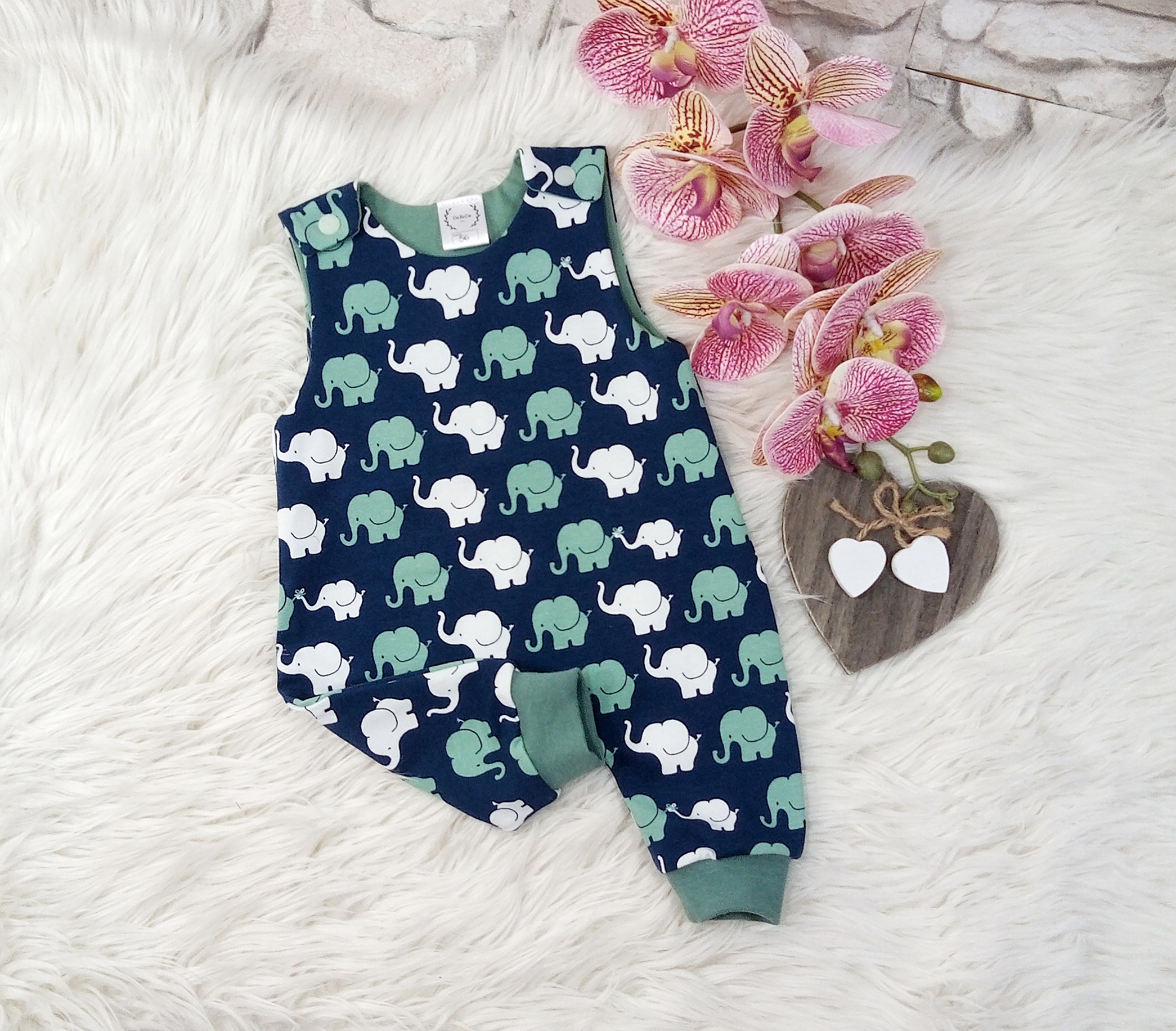 Strampler Elefantenparade Gr. 56