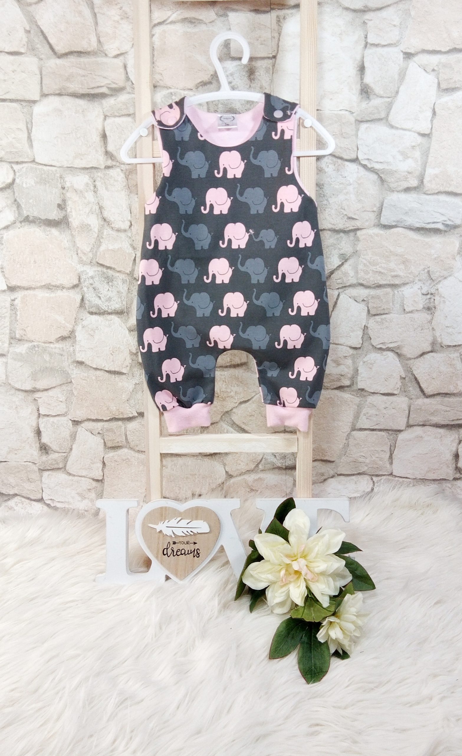 Strampler Elefantenparade Gr. 56 – Bild 2