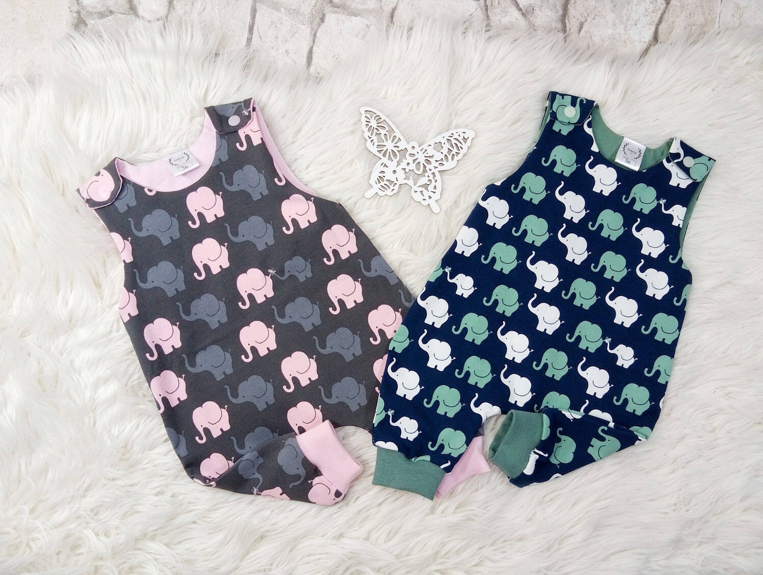 Strampler Elefantenparade Gr. 56 – Bild 4