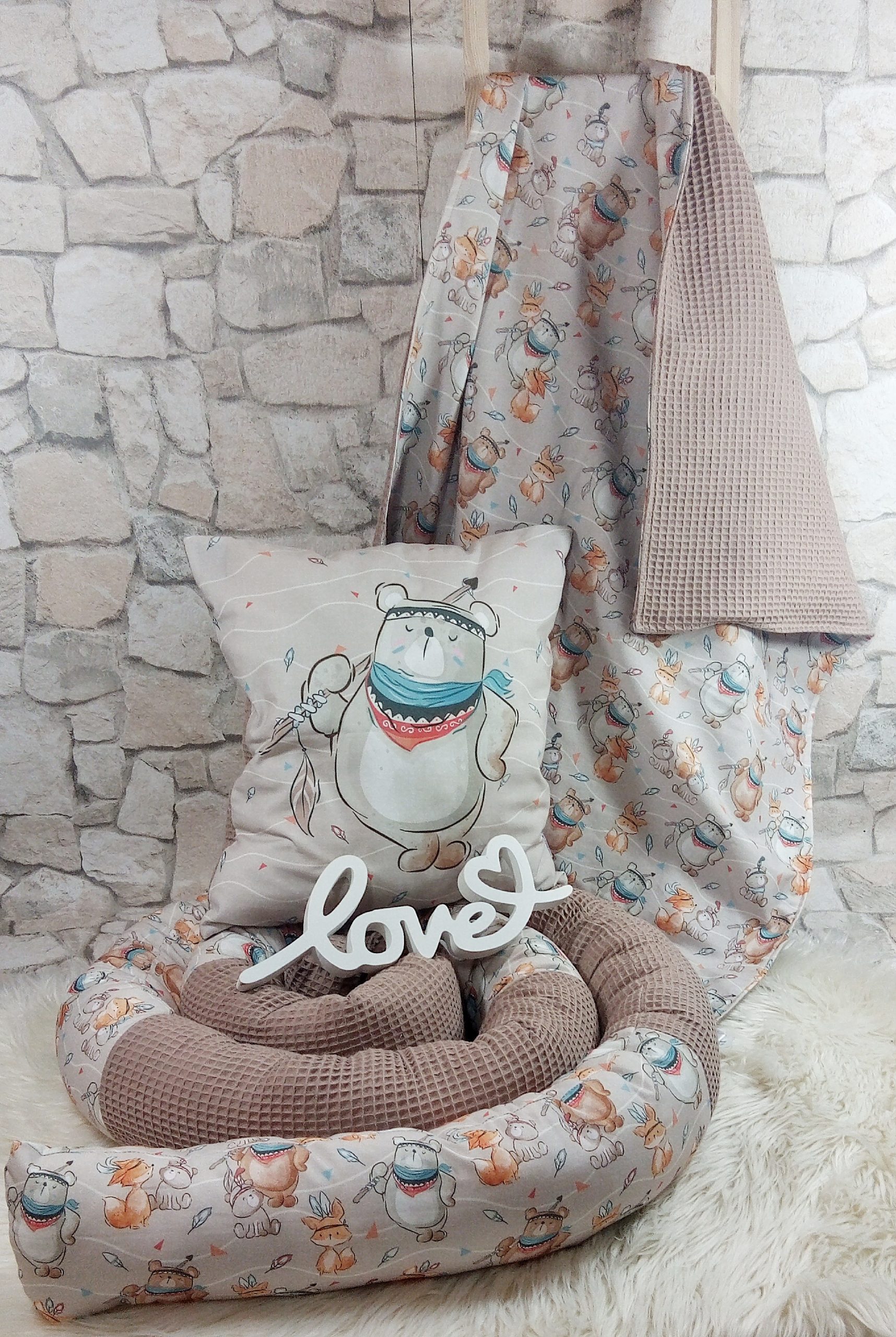 Bettschlange Boho Teddybär 3 Meter – Bild 5