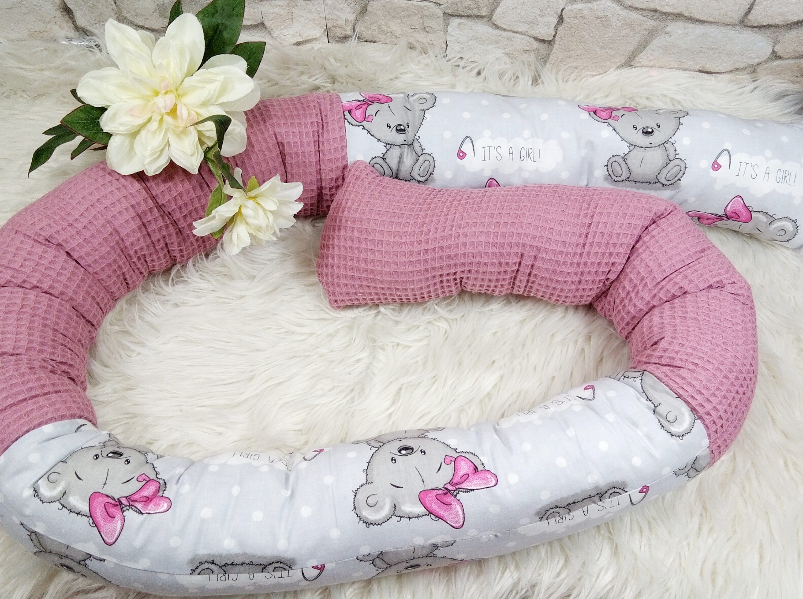 Bettschlange Teddy "It's a girl" 2 Meter – Bild 2